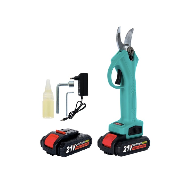 Професионални електрически ножици - 2 батерии 21V, за подрязване на дървета, лози, клони, градина