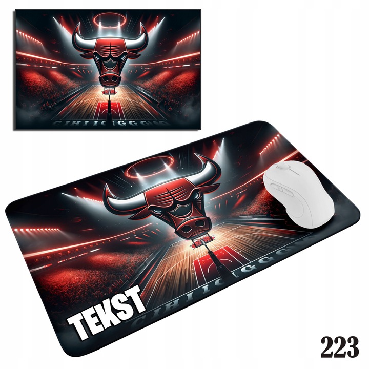 Mousepad World Case, NBA Chicago Bulls, 200x240mm, csúszásmentes, szublimációs