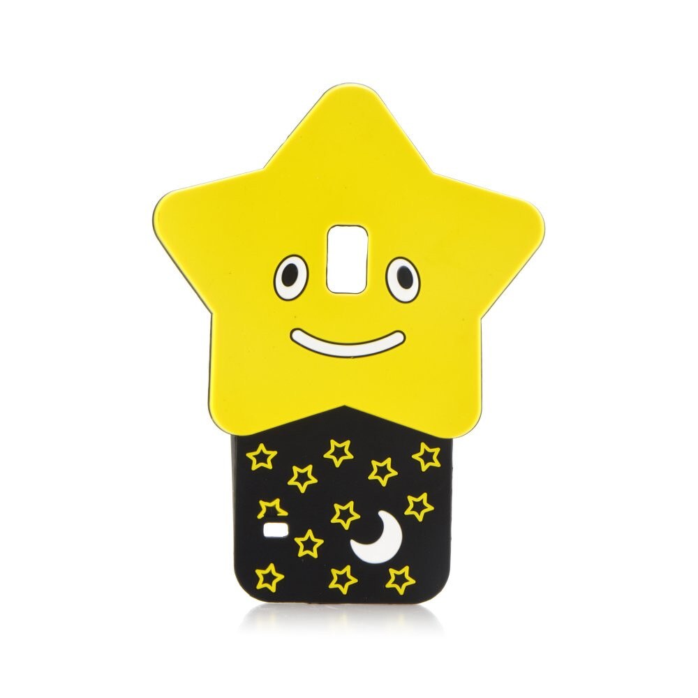 Husa SAMSUNG GALAXY S5, Silicon cauciucat 3D, STAR - Galben/Negru