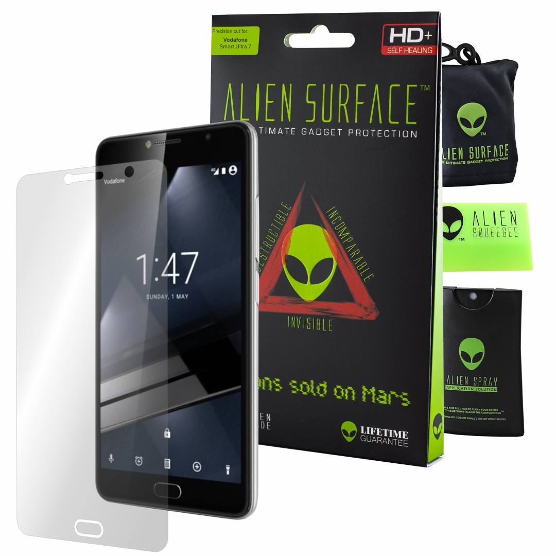Folie Alien Surface HD, Vodafone Smart Ultra 7, protectie ecran + Alien Fiber cadou