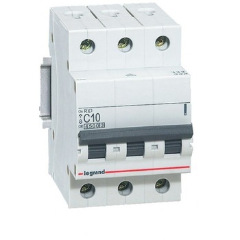 Siguranta automata Legrand RX3 3P curba C, 10A 4,5kA Siguranta automata Legrand RX3 3P curba C, 10A 4,5kA