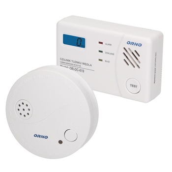 Set detector monoxid de carbon ORNO OR-DC-619 si detector de fum ORNO OR-DC-609 Set detector monoxid de carbon ORNO OR-DC-619 si detector de fum ORNO OR-DC-609