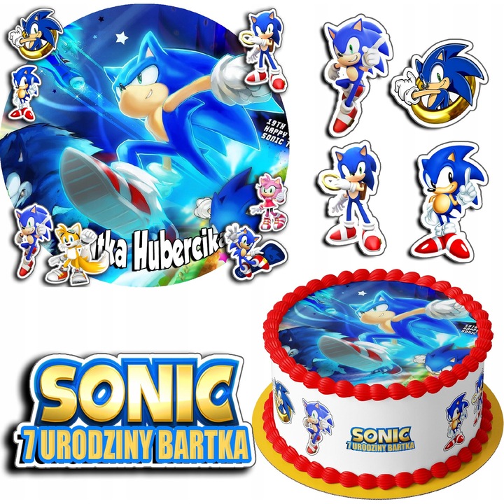 Аксесоари за торта 30 см, World Case, sonic, ядливи