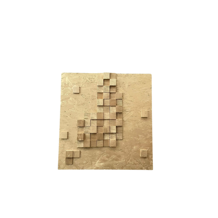 Decor perete Mobleto®, din lemn natural, 62x60 cm, home decor, tablou de perete, decoratiune de perete, amenajari interioare