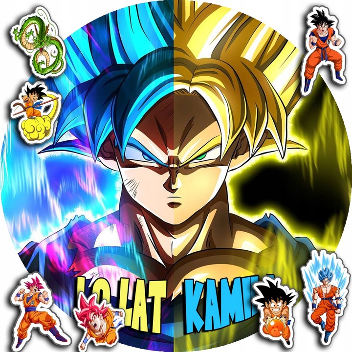 Oplatek tort 30cm, Dragon Ball, set cu 7 personaje, jucaus, comestibil