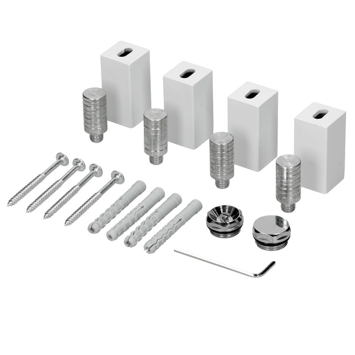 Set fixare pentru calorifere LuxeBath, alb, metal