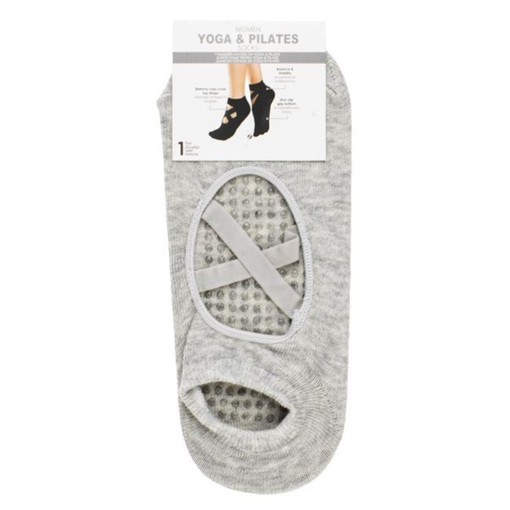 Női szürke csúszásgátló jóga és pilates zokni, 36-42, 1 pár