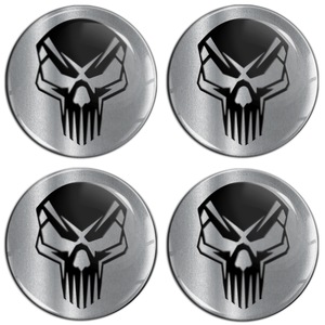 4 X Silver 65mm Wheel Hub Caps Center Cover Sticker. Hubcap