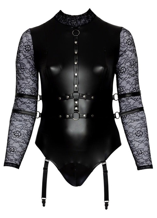 Set Body Bondage 3XL, Cottelli BONDAGE, dantela, negru, 90% poliester