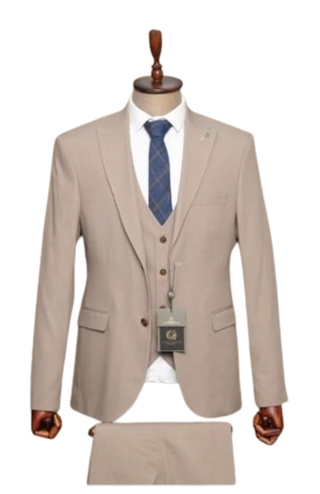 Costum Slim Fit, Crem / Bej