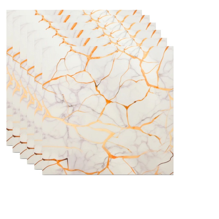 Set 50 x Placi imitatie Marmura autoadezive HOZRO, Model premium, pentru pereti, acopera o suprafata de 18 mp, design modern, foarte usor de montat, 250-17