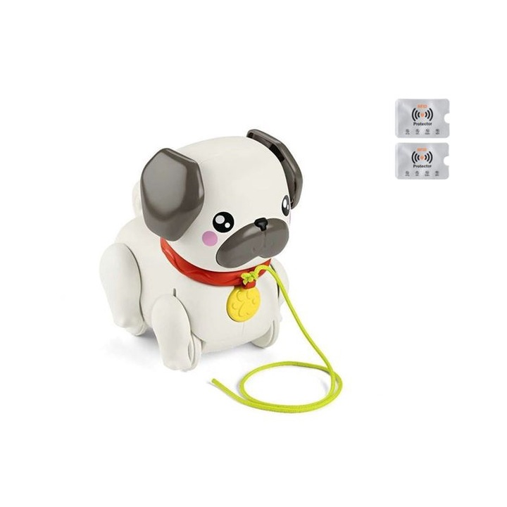 Fisher Price Кученце мопс за разходка, с 2 RFID защити, UnderShop