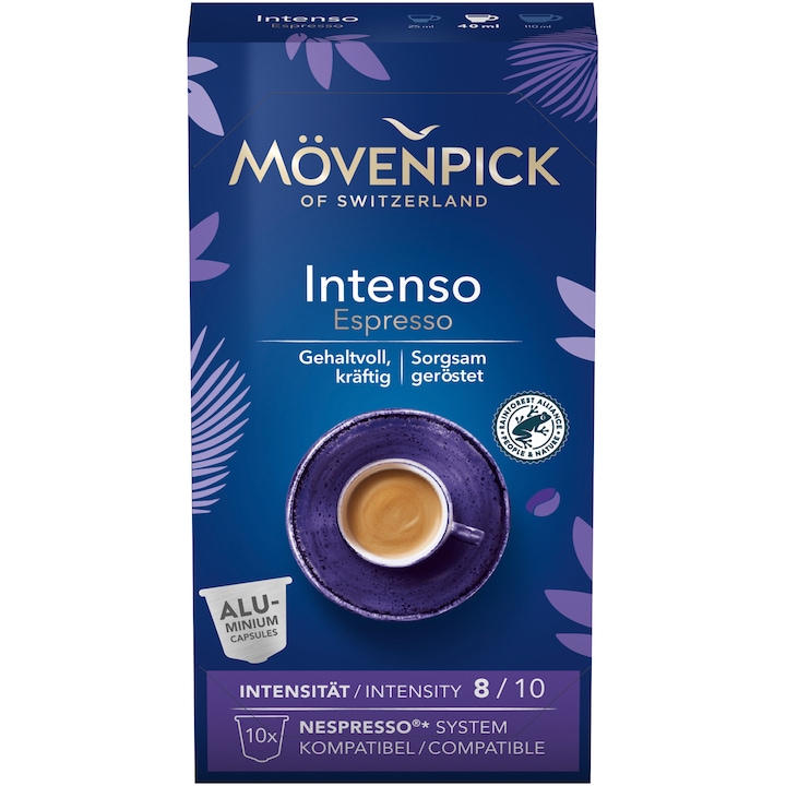 Cafea capsule, Movenpick Intenso Espresso, compatibile Nespresso, 10 buc, 57 g