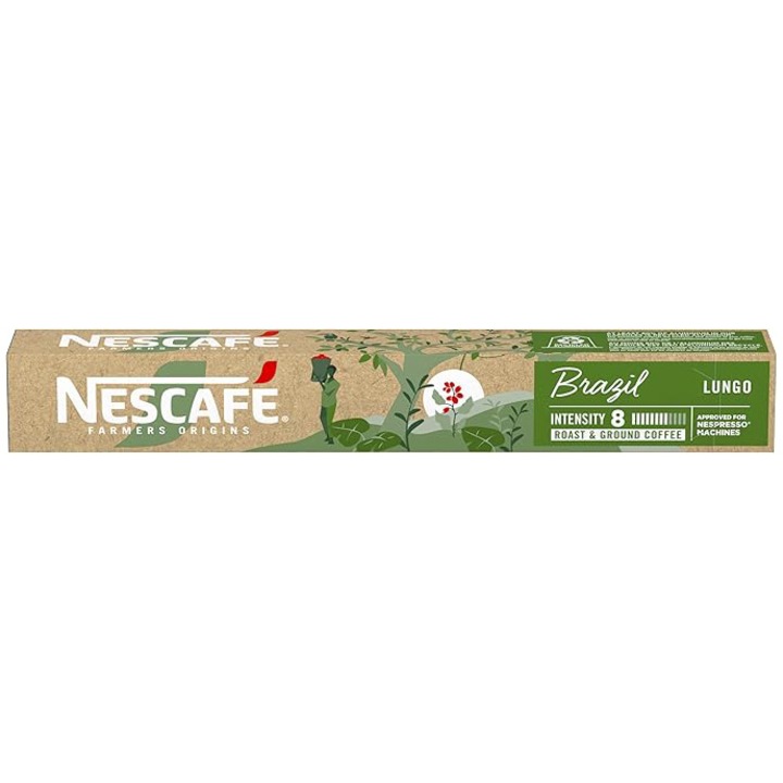 Cafea capsule, Farmers Origins Brazil Lungo, compatibile Nespresso, 10 ...