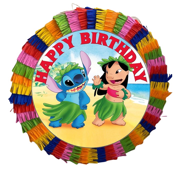 Piniata pentru petreceri, 35 cm, multicolora, model Lilo Stitch