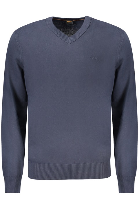 Мъжки пуловер, HUGO BOSS, 85% памук, капок 15, син, 50508757ASACV, Син