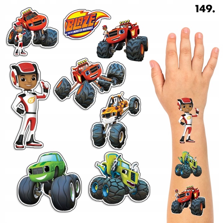 Временни татуировки, World Case, комплект 8 броя, многоцветни, 100x70 мм