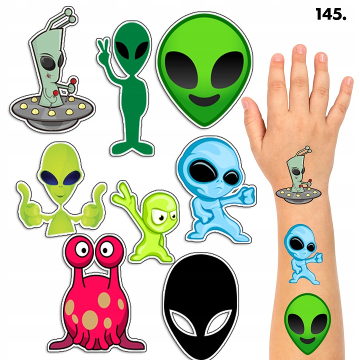 Временни татуировки за деца, World Case, комплект от 1 лист, многоцветен, 100x70 мм