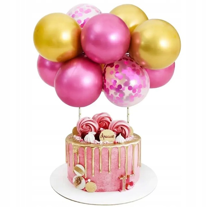 Topper cu 10 baloane, Multicolor, 30x27 cm