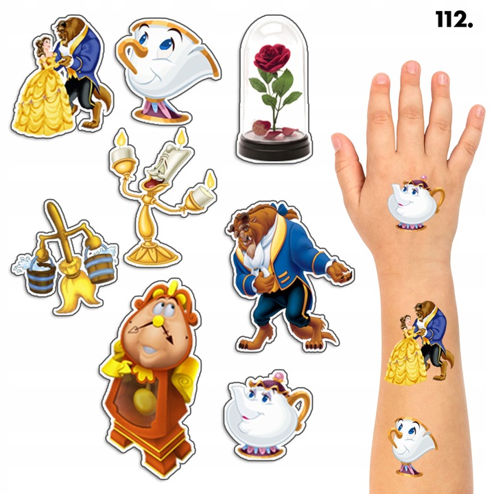 Комплект от 8 броя временни татуировки за деца World Case Model BEASTY BEAST