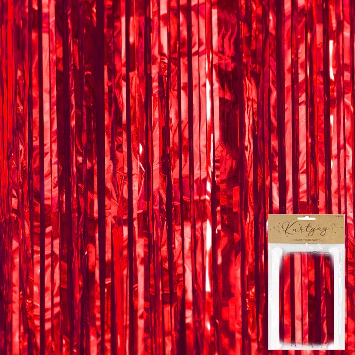 Парти завеса, World Case, червена, 100x200см