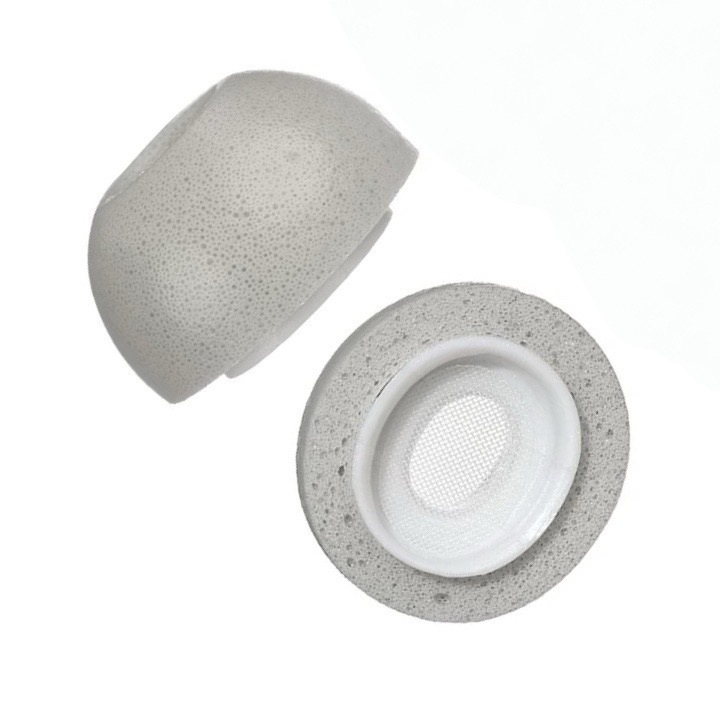 Set 2 dopuri din spuma cu memorie pentru casti AirPods Pro, Alb, marimea S