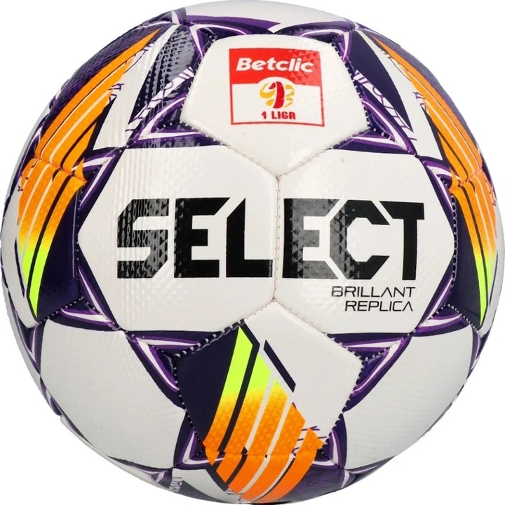 Minge fotbal Select Brillant Replica 1 Liga V24, alb/portocaliu, marimea 5