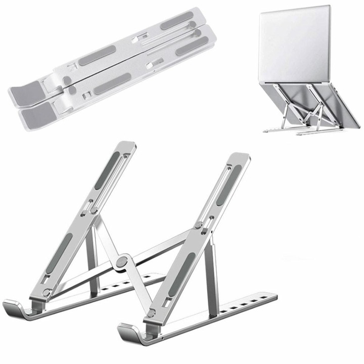 Masa laptop, pliabila, aluminiu, 18x25 cm