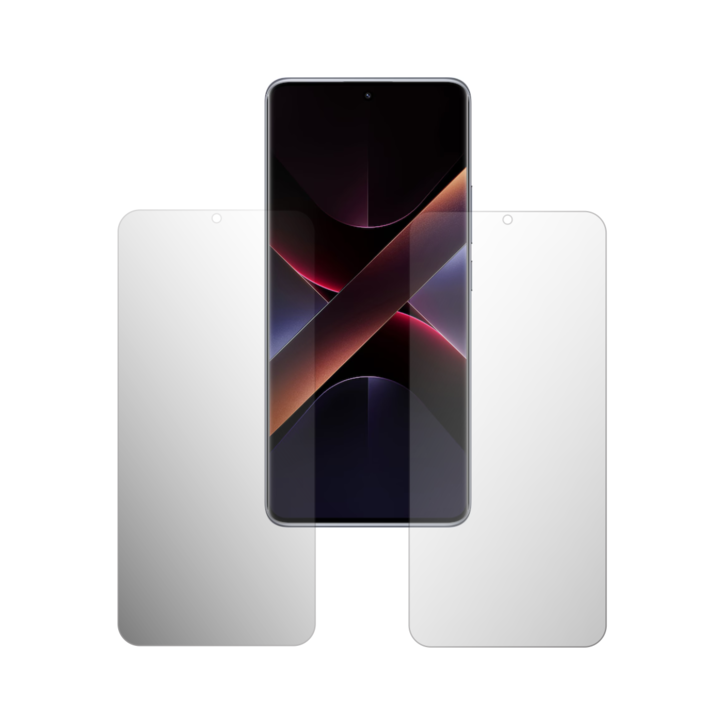 Комплект от 2X Folie24 протектора за екран, за Poco X7, 1X Ultra-Clear + 1X Matte, подходящо за калъфа покритие (съвместимо с калъфа), залепващо, гъвкаво със саморегенериране