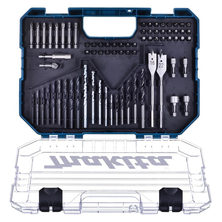 Set de burghie si biti Makita ME-15126, 75 elemente, pentru beton, metal, lemn, cutie inclusa