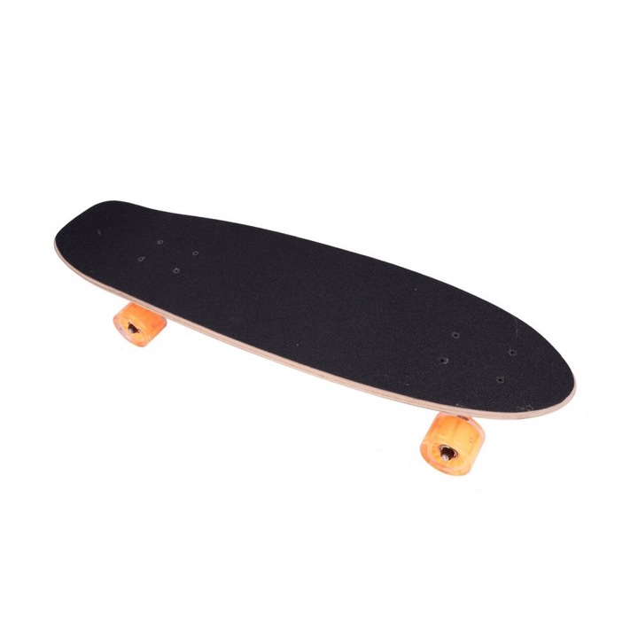 Skateboard cu platforma antiderapanta si roti luminoase LED 71x20 cm multicolor