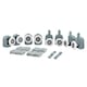 Set 8 rotite pentru cabina de dus, Ruhhy, PP, otel inoxidabil, 24x47mm, 24x34mm