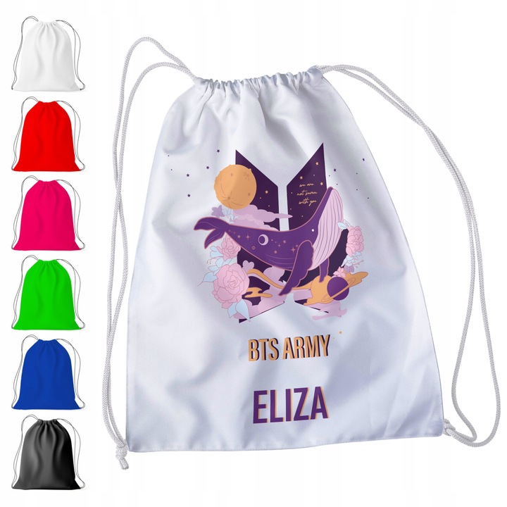 Спортна раница за деца World Case Модел BTS + ИМЕ! KPOP KOREA HALLYU ARMY