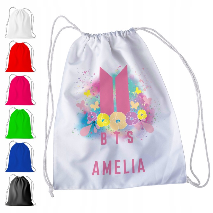 Спортна раница за деца World Case Модел BTS + ИМЕ! KPOP KOREA HALLYU ARMY