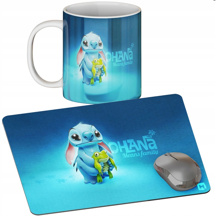 Персонализиран комплект 330 ml чаша и подложка за мишка, многоцветен калъф за света 9,5x8,2 cm, 200x240 mm