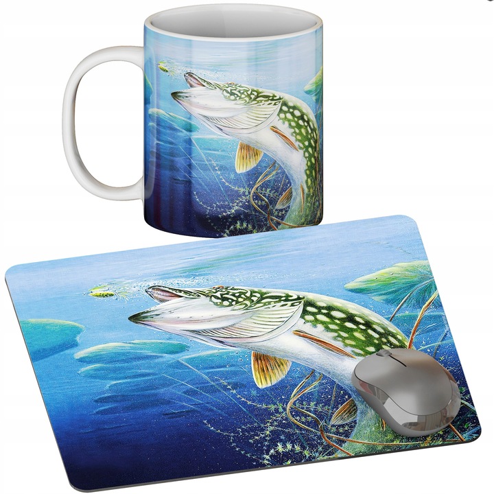 Персонализиран комплект: чаша 330 ml и подложка за мишка 200x240 mm, Dodo, цветна графика, детска тема