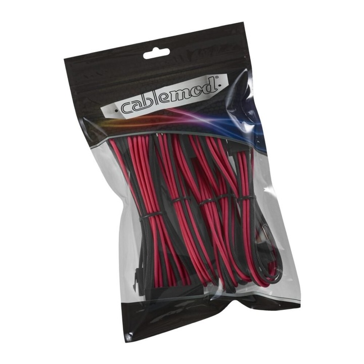 Kil de extensie pentru cabluri Classic ModMesh, CableMod, PCI-E 6/8 pini, 0.45m, Negru/Rosu