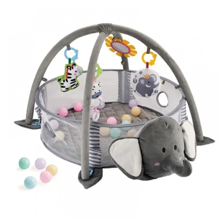 3 az 1-ben elefántos játszószőnyeg játékívvel és labdákkal