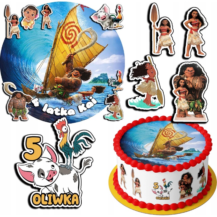 Аксесоари за торта 30 см, VAIANA, World Case