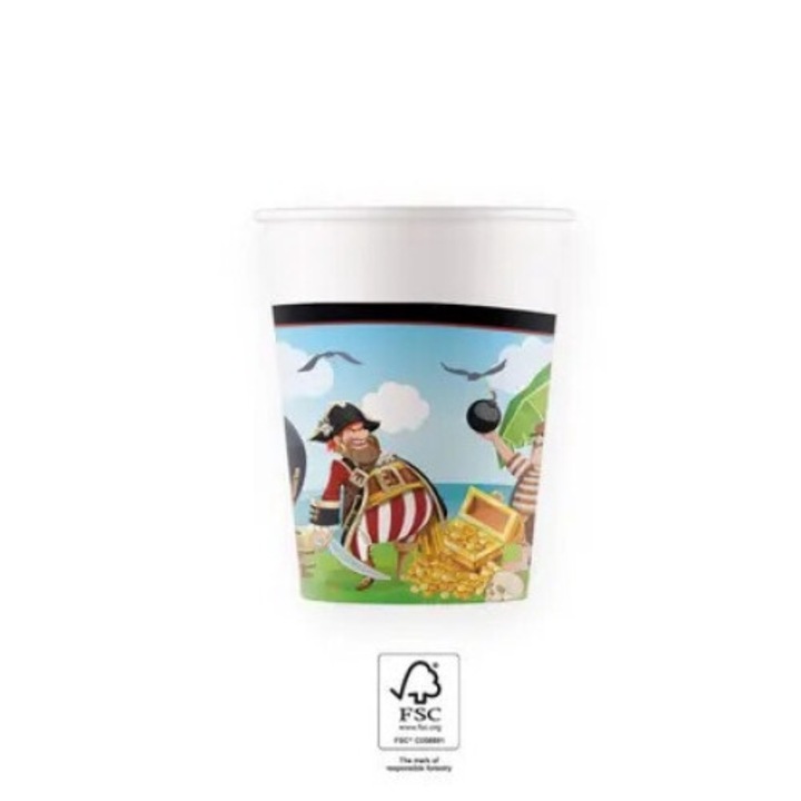 Kalóz Island papír pohár 8 db-os 200 ml FSC