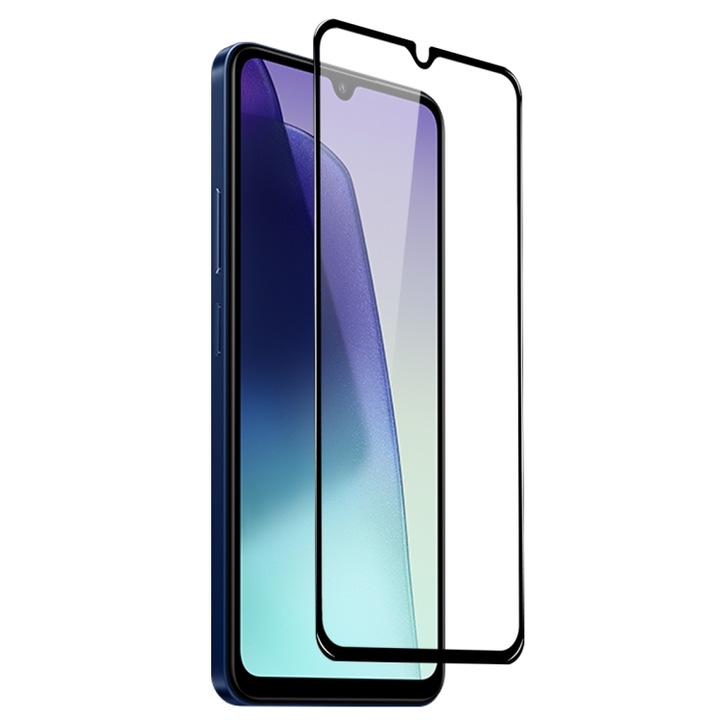 Протектор за екран за Xiaomi Redmi 14C, 9D закалено стъкло, черни ръбове