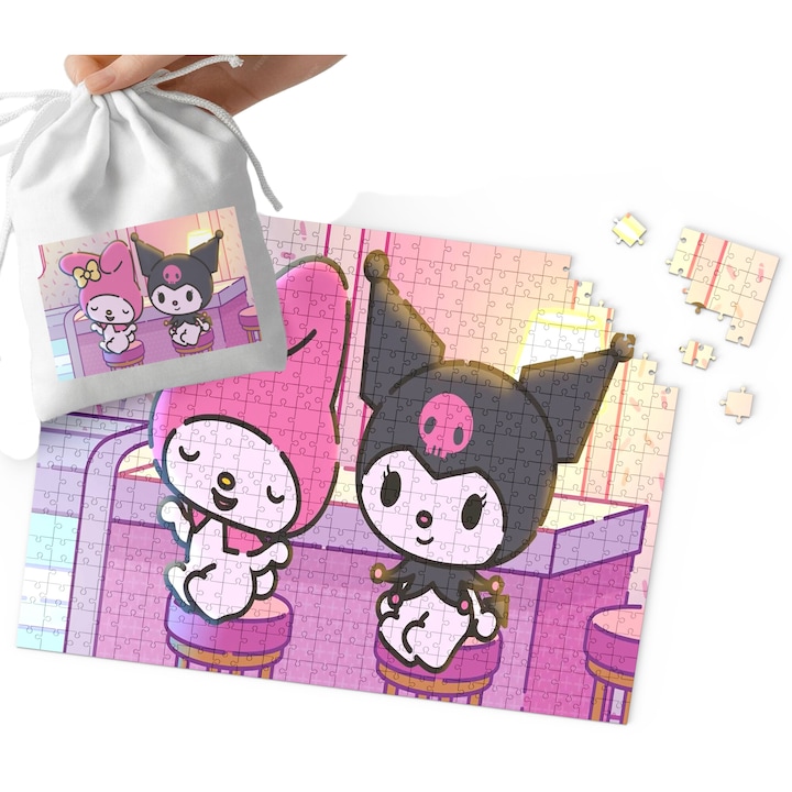 24 darabos puzzle, World Case, Kuromi modell, 27x33cm, készlet táskával