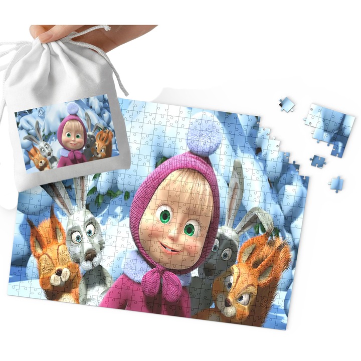 Пъзел World Case, Masha and the Bear, 24 части, с чанта за носене