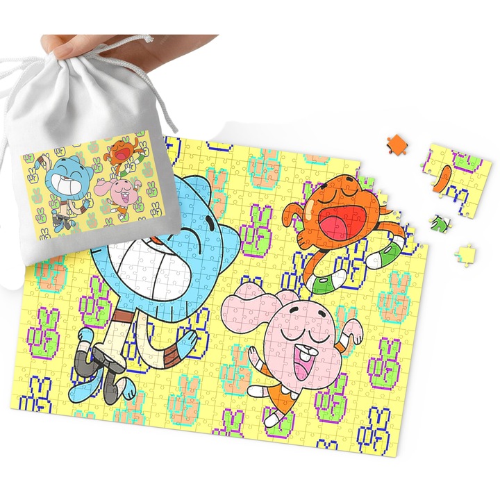 Картонен пъзел със 120 части, World Case, 16.6x10.5cm, комплект с памучна торбичка