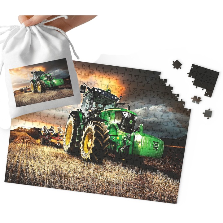 Пъзел World Case Tractor, 24 части, Картон, Размери 16.6x10.5cm, Комплект с чанта