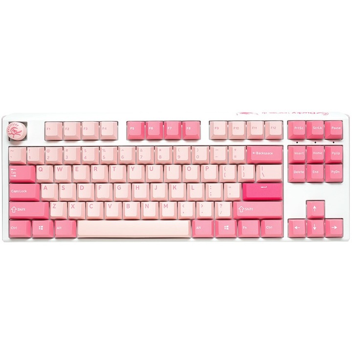 Ducky One 3 TKL Gossamer Pink Gaming billentyűzet, 87 gombos, USB, rózsaszín, 450x140x40mm