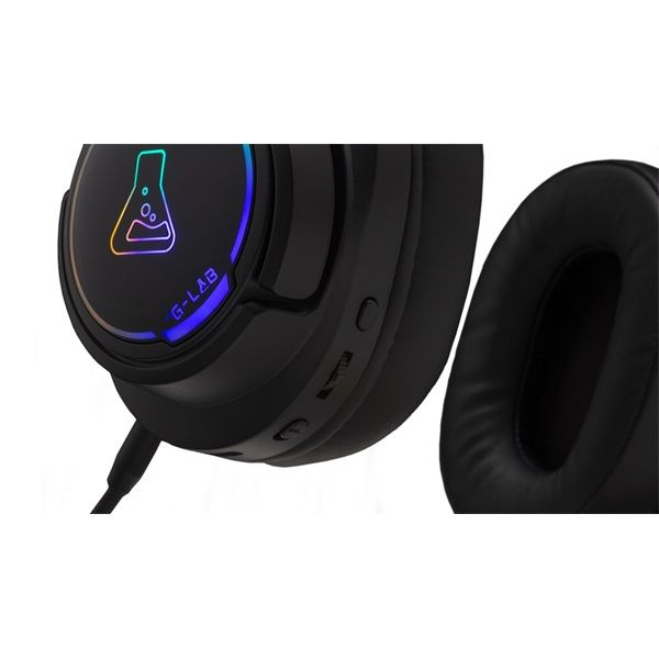 Casti wireless G-Lab Korp Iridium, microfon, Bluetooth, RGB, negru