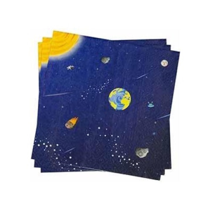 Galaxy szalvéta készlet 33x33cm 20db, Arpex, bolygó motívum, 3 rétegű