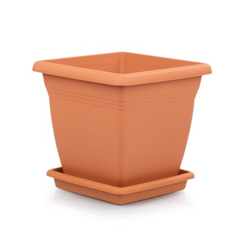 Ghiveci patrat SERINOVA pentru flori 50x46,5x50cm 64L culoare cafea Ghiveci patrat SERINOVA pentru flori 50x46,5x50cm 64L culoare cafea