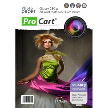 Hartie FOTO Art A4 textura de panza Glossy 230g Hartie FOTO Art A4 textura de panza Glossy 230g